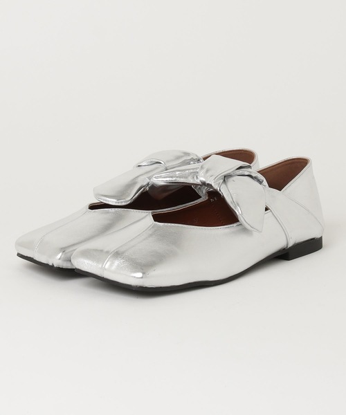 パンプス Square Toe Ribbon Belt Pumps / スクエアトゥリボン