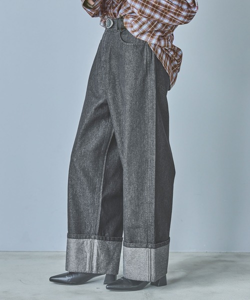 LAKOLE（ラコレ） ジーンズ デニム デニムパンツ ラメロールアップ