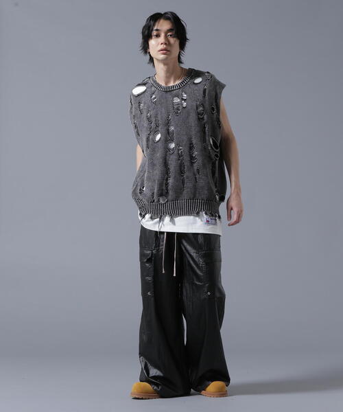 ニット セーター DankeSchon/ダンケシェーン/PIGMEGE KNIT VEST レディース メンズ DANKE SCHON ニット セーター DankeSchon/ダンケシェーン