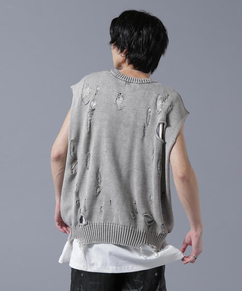 ニット セーター DankeSchon/ダンケシェーン/PIGMEGE KNIT VEST レディース メンズ DANKE SCHON ニット セーター DankeSchon/ダンケシェーン