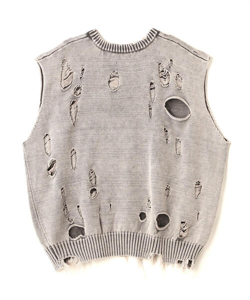 ニット セーター DankeSchon/ダンケシェーン/PIGMEGE KNIT VEST レディース メンズ DANKE SCHON ニット セーター DankeSchon/ダンケシェーン