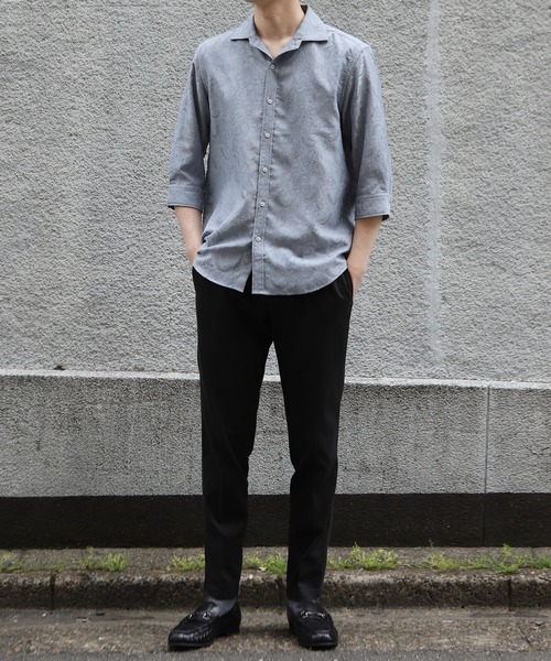 MEN'S BIGI（メンズビギ） シャツ ペイズリージャガード七分袖シャツ