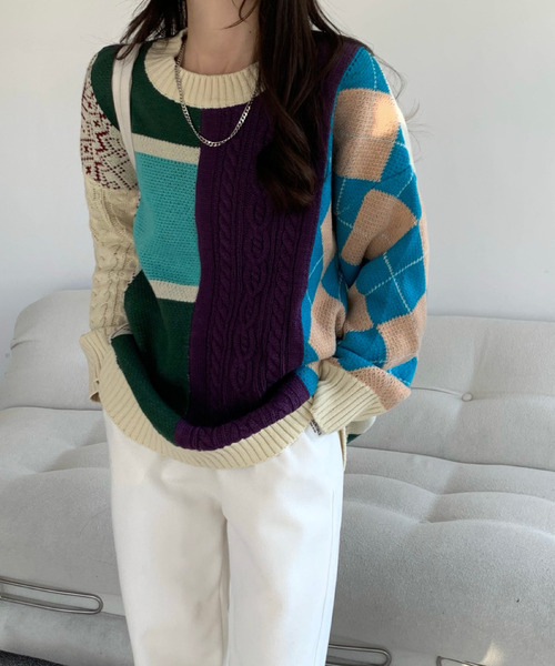 「emi+」 長袖ニット FREE ホワイト レディース_画像2