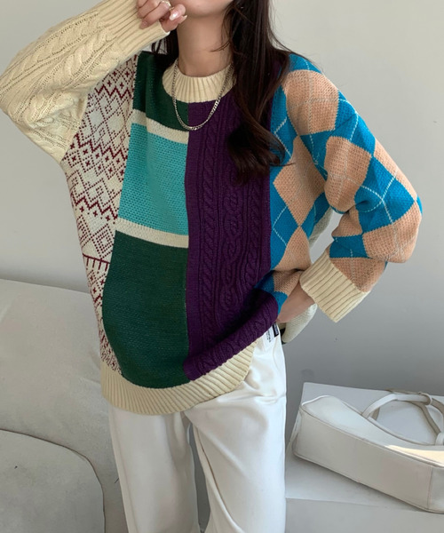 「emi+」 長袖ニット FREE ホワイト レディース_画像3