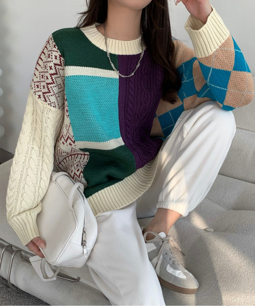 「emi+」 長袖ニット FREE ホワイト レディース_画像8