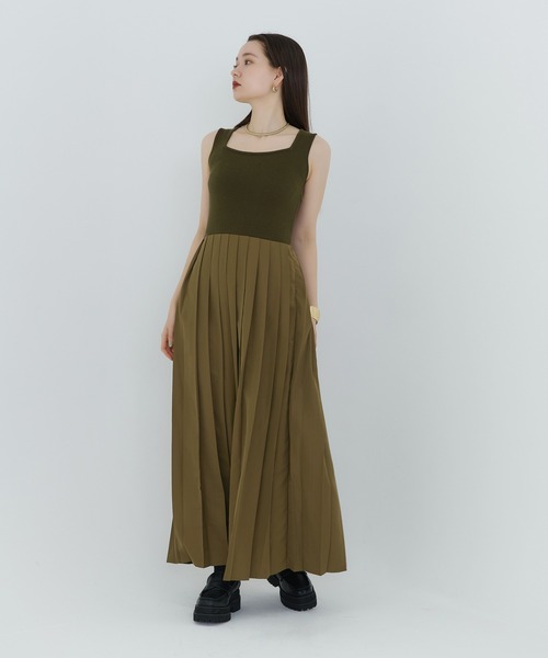 「TINA:JOJUN」 ドッキングワンピース S カーキ レディース_画像5