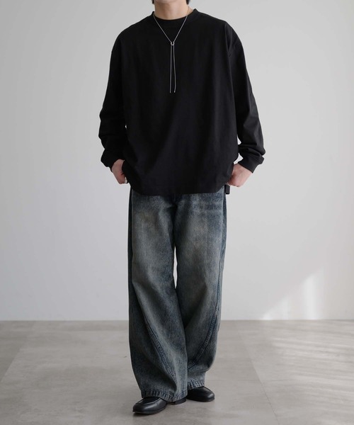 epnok ジーンズ ビンテージライクカーブデニムパンツ メンズ