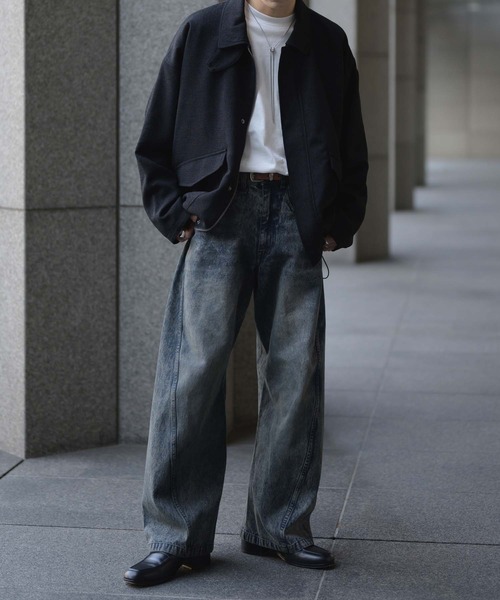 epnok ジーンズ ビンテージライクカーブデニムパンツ メンズ