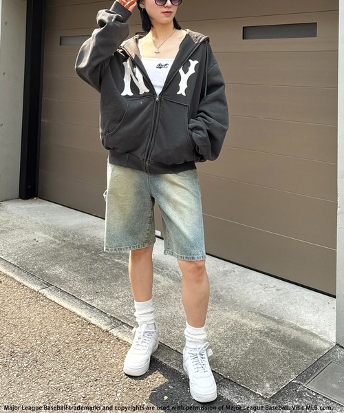 パーカー 「平野莉玖コラボ」「MLB」クーパーズタウンZIPフーディー レディース メンズ BACK TO THE FIELD パーカー 「平野莉玖コラボ」「MLB