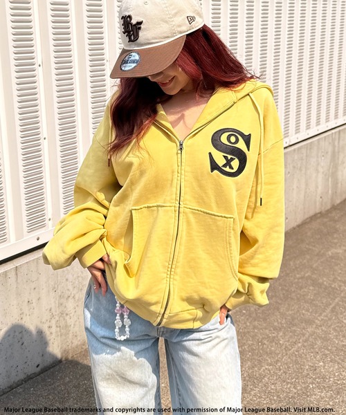 パーカー 「平野莉玖コラボ」「MLB」クーパーズタウンZIPフーディー レディース メンズ BACK TO THE FIELD パーカー 「平野莉玖コラボ」「MLB
