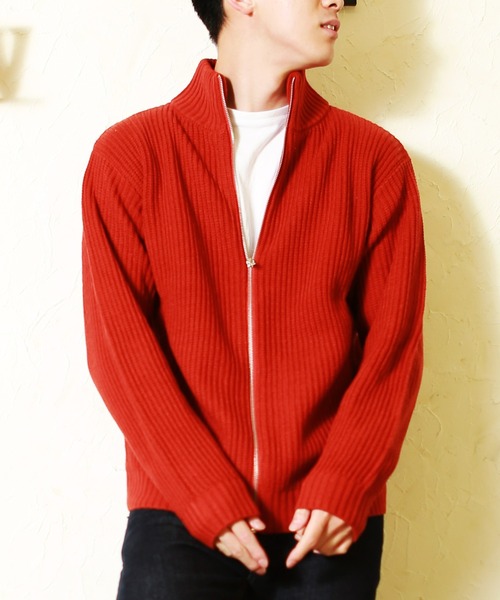 「WESTSEA」 「cathy’s closet」ニットカーディガン L ネイビー メンズ_画像5