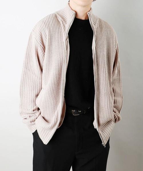 「WESTSEA」 「cathy’s closet」ニットカーディガン L ネイビー メンズ_画像6