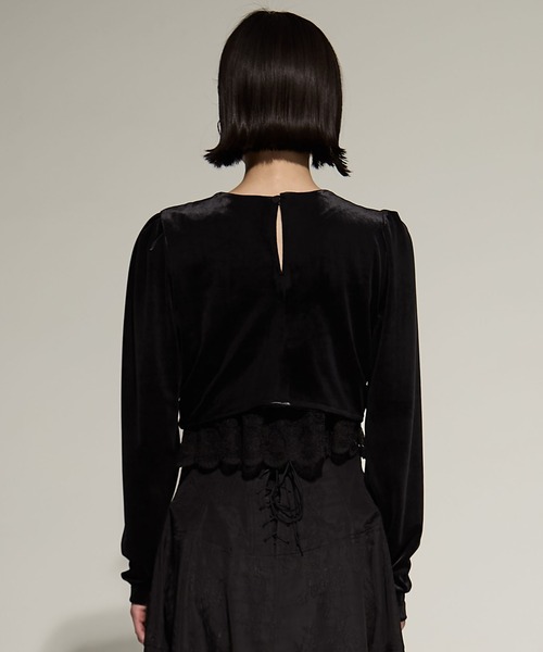 tシャツ 「tanakadaisuke/タナカダイスケ」gather neck velour tops/ギャザーネックベロアトップス レディース tanakadaisuke/タナカダイスケ】gather neck velour tops