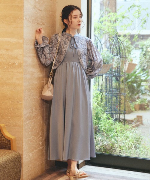 idem」 ノースリーブワンピース SMALL ブルー レディース