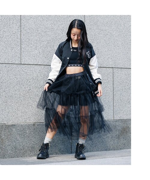 algy（アルジー） スカート 2WAYチュールロングスカート キッズ 子供