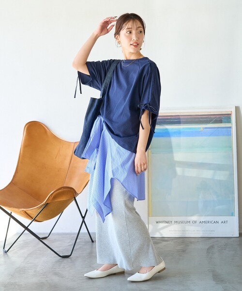 FREAK'S STORE tシャツ 限定展開 袖 ベロア リボン ライン 半袖