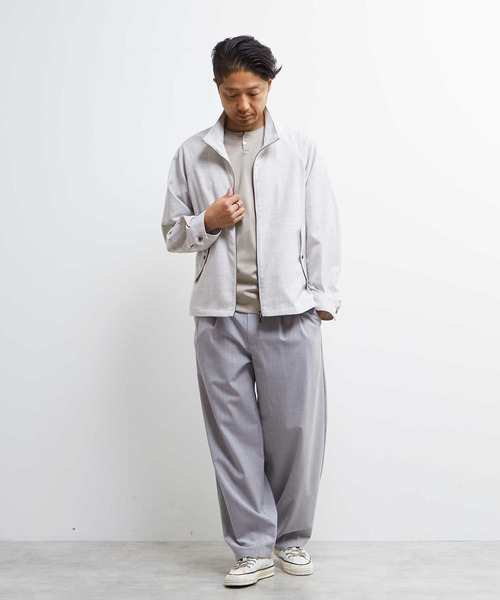 MEN'S MELROSE ブルゾン アウター テクスチャーリネンストレッチ