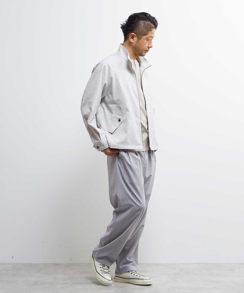 MEN'S MELROSE ブルゾン アウター テクスチャーリネンストレッチ