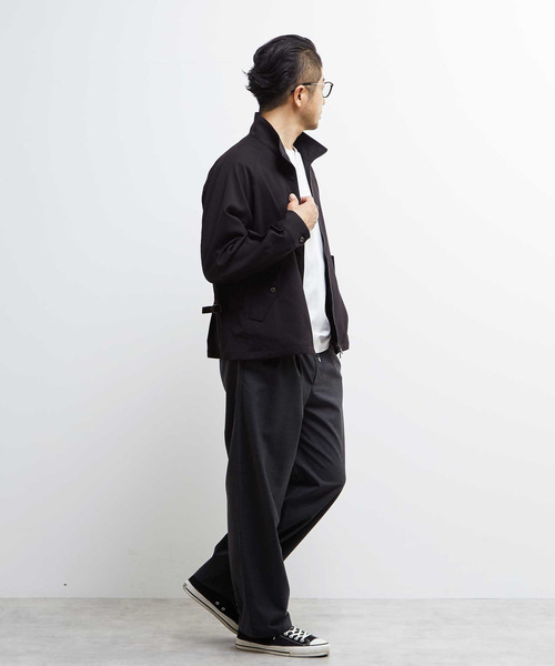 MEN'S MELROSE ブルゾン アウター テクスチャーリネンストレッチ