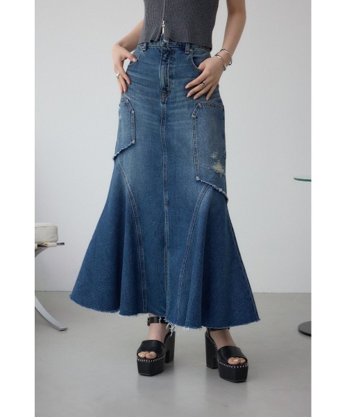 AZUL BY MOUSSY デニムスカート DENIM ダメージマーメイド