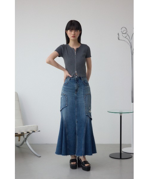 AZUL BY MOUSSY（アズールバイマウジー） デニムスカート AZUL DENIM