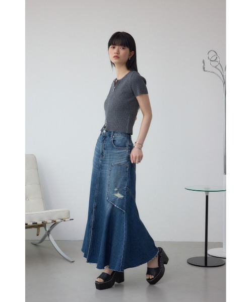 AZUL BY MOUSSY（アズールバイマウジー） デニムスカート AZUL DENIM