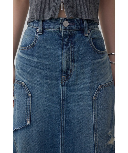 moussy ダメージデニムスカート AZUL BY MOUSSY デニムスカート DENIM ダメージマーメイド