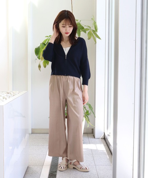Jines（ジネス） カーディガン ホールガーメント VネックZIP
