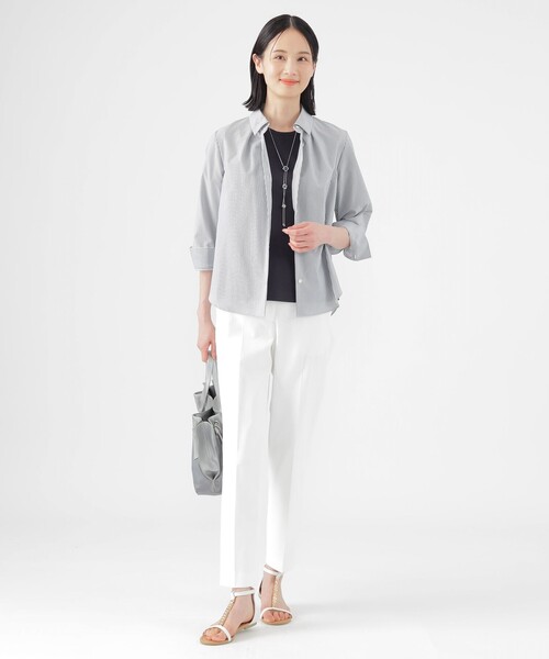 ブラウス シャツ 「接触冷感」「UV対策」「ウォッシャブル」ファンクションタイプライターシャツブラウス レディース TRANS WORK ブラウス シャツ 「接触冷感」「UV対策