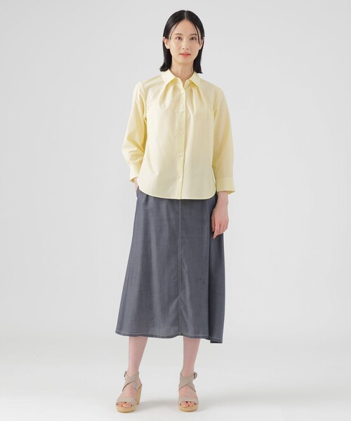 ブラウス シャツ 「接触冷感」「UV対策」「ウォッシャブル」ファンクションタイプライターシャツブラウス レディース TRANS WORK ブラウス シャツ 「接触冷感」「UV対策