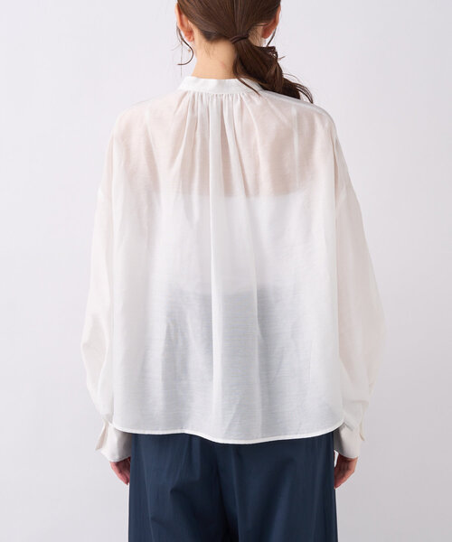 La boutique BonBon シアーリボンボリュームスリーブブラウス La boutique BonBon｜【ふんわり透け感が美しい】シアーリボン