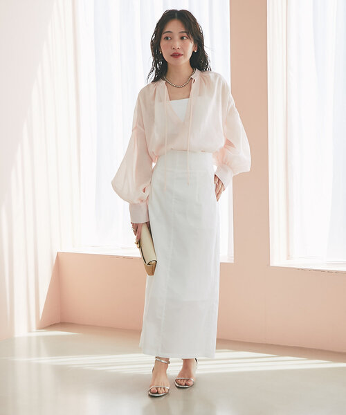 La boutique Bonbon ブラウス シャツ 「ふんわり透け感が美しい