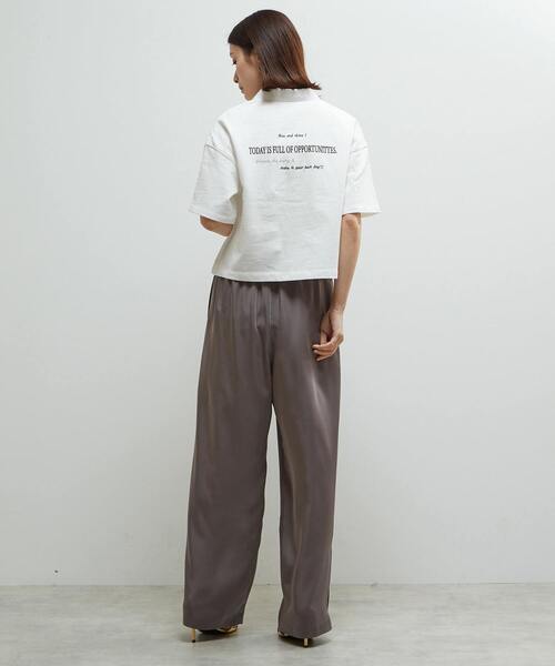 トレーナー スウェット プリント＆刺繍入り短丈ラガー裏毛ドッキングプルオーバー レディース soffitto トレーナー スウェット プリント＆刺繍入り短丈ラガー