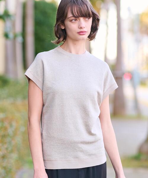 tシャツ 「毎年人気！／洗える」リネン裏毛フレンチプルオーバー レディース