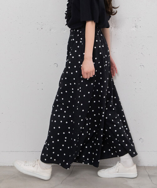 【新品同様！ブラックピースナウ❤︎ドット柄キュロットスカート】匿名配送 POU DOU パンツ ランダムドットプリントキュロット レディース