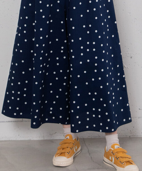 POU DOU パンツ ランダムドットプリントキュロット レディース