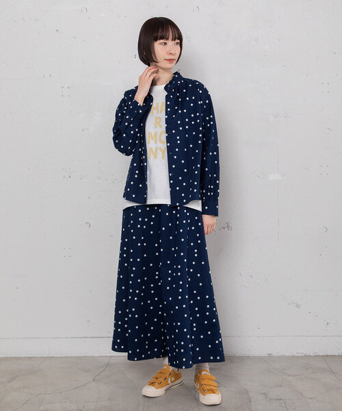 POU DOU パンツ ランダムドットプリントキュロット レディース