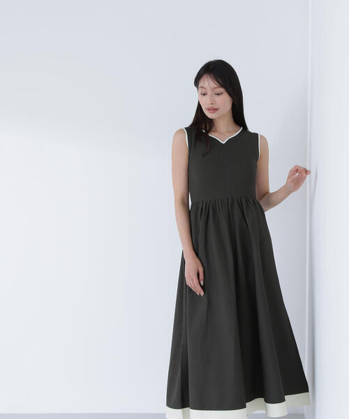 NATURAL BEAUTY BASICの今年のワンピース♡ NATURAL BEAUTY BASIC｜フリンジツイードニットワンピース