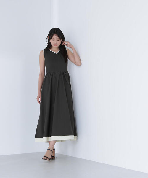 NBB ♡ バイカラーニュアンスネックニットワンピース NATURAL BEAUTY BASIC ワンピース 「Oggi8月号掲載」バイカラー