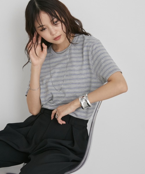 Aunt Marie's（アントマリーズ） tシャツ マルチボーダーコンパクトT