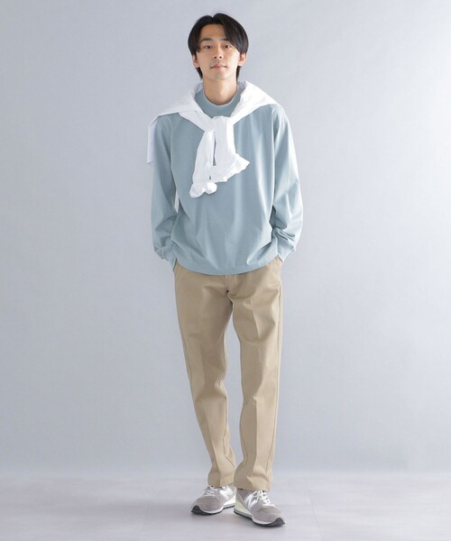 「SHIPS」 長袖Tシャツ MEDIUM ライトグリーン メンズ
