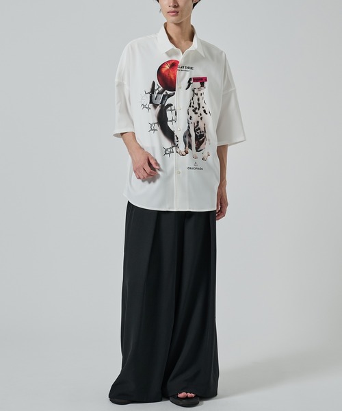 専用　SHAREEF リンゴプリント 長袖シャツ 人気】SHAREEF シャリーフ DOT APPLE BIG SHIRTS 長袖シャツ