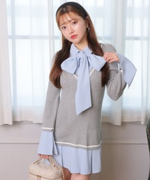 lip service シャツドッキングプリーツワンピース ＊友人代理 LIP SERVICE（リップサービス） ワンピース シャツドッキングプリーツ