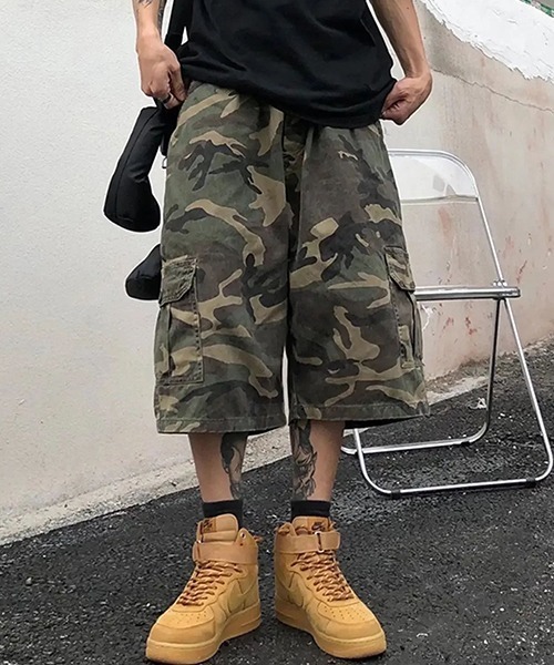 B.I.D. カーゴパンツ 「Bz」迷彩カーゴ風ハーフパンツ メンズ