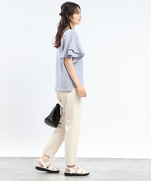 [GLOBAL WORK Smile Seed Store] обработка обтягивающие джинсы брюки MEDIUM оттенок голубого прочее 5 женский 