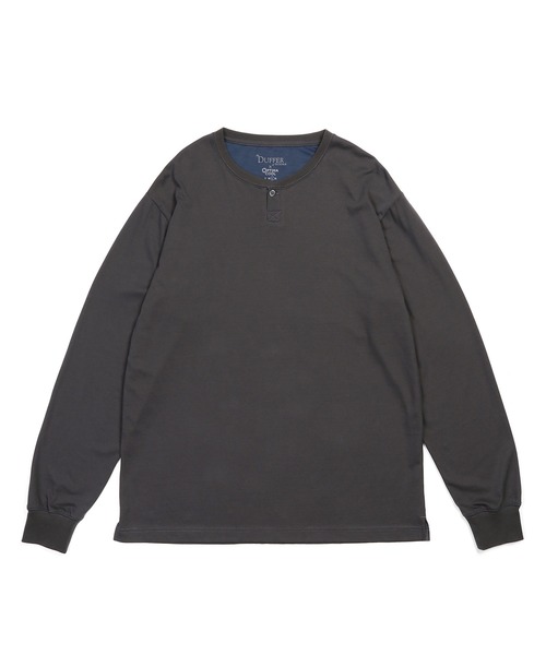 The DUFFER of ST.GEORGE tシャツ OPTIMA COOL HENLEY NECK L/S TEE