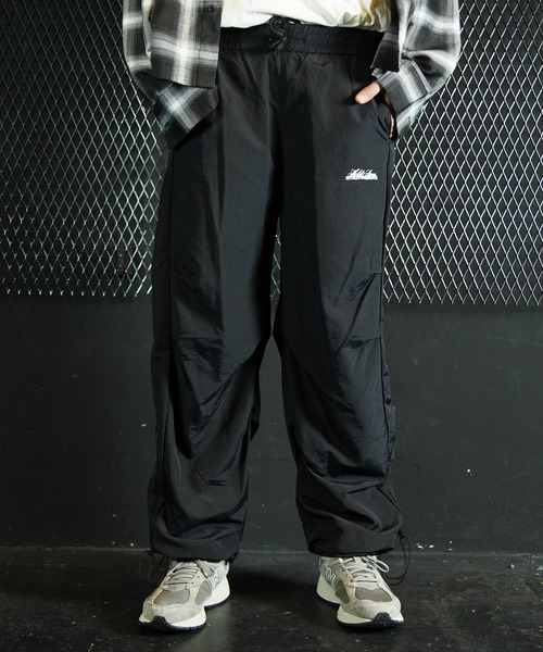 90s00s  ワイドトラックナイロンパンツ 裾絞りドローコード付き Beno（ビーノ） ワイドパンツ パンツ ナイロンドローコードトラック