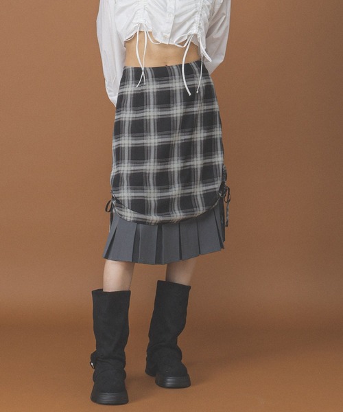 3.3 FIELD TRIP スカート 3.3 Field Trip／レイヤードプリーツミディ