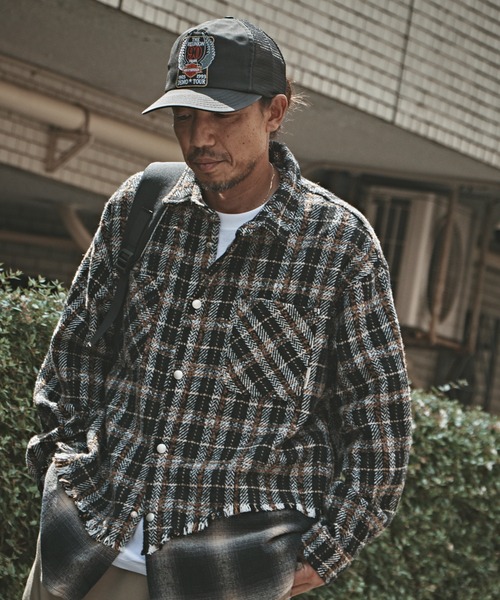 ALL RUNS シャツ リメイクデザイン レイヤードシャツ メンズ