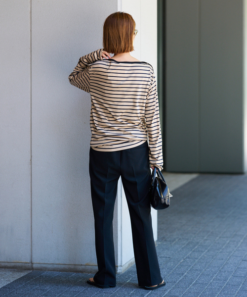 FRAMeWORK（フレームワーク） tシャツ ショルダースナップボーダーTee